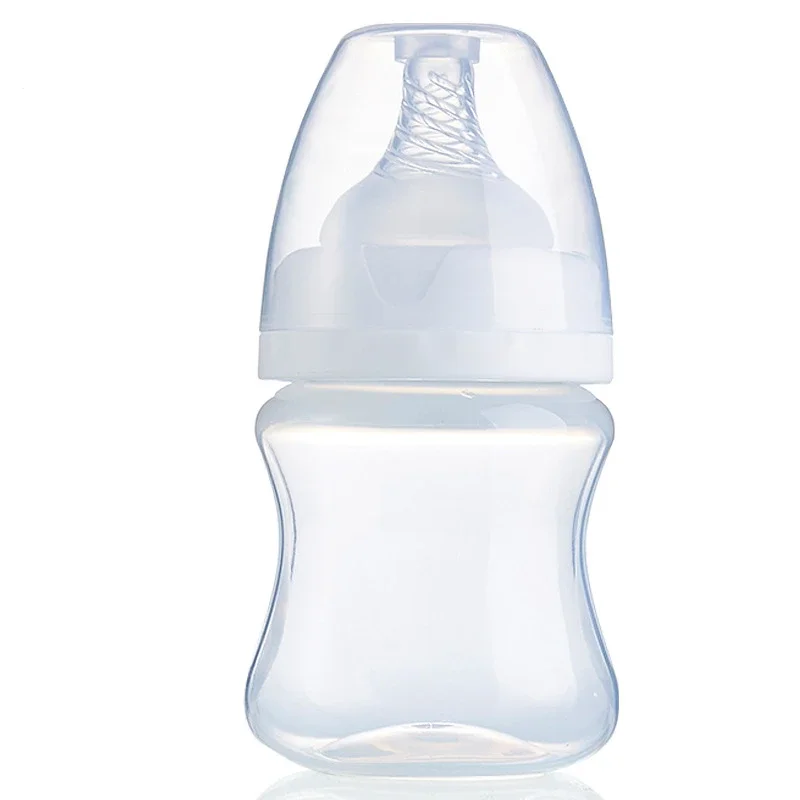 150ML Wide-mouth Bottle for Breast Pumps Bottle Feeder Newborn Baby Feeding Silicone Nipple Baby Drop-resistant Bottles