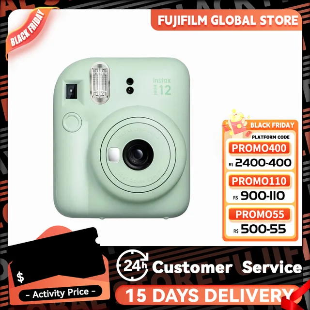 2023 New Fujifilm Instax Mini 12 Instant Camera Blossom Pink / Pastel Blue  / Mint Green / Clay White / Lilac Purple 5 Colors - AliExpress