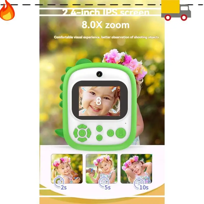 Discount-Kids Camera Instant Print Mini Printer 2.4 Inch Screen 12MP 1080P HD Video Camera Kids Instant Digital