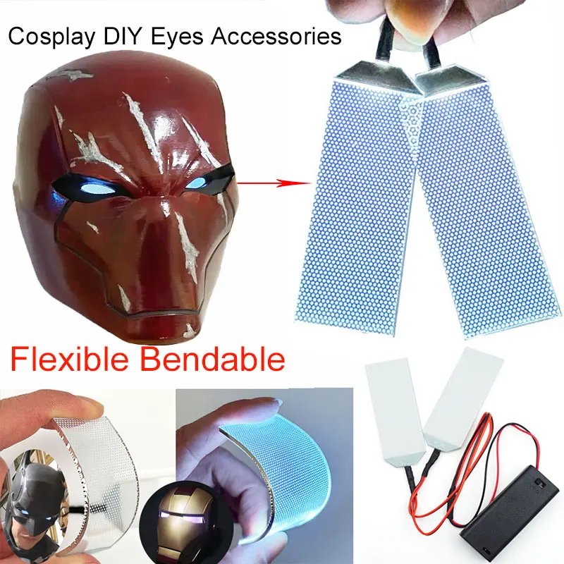 DIY Crop-able Flexible Bendable Eye Light for Halloween Iron Man Diffuse Exhibition Mask Helmet Eyes Lights Cosplay Accessories