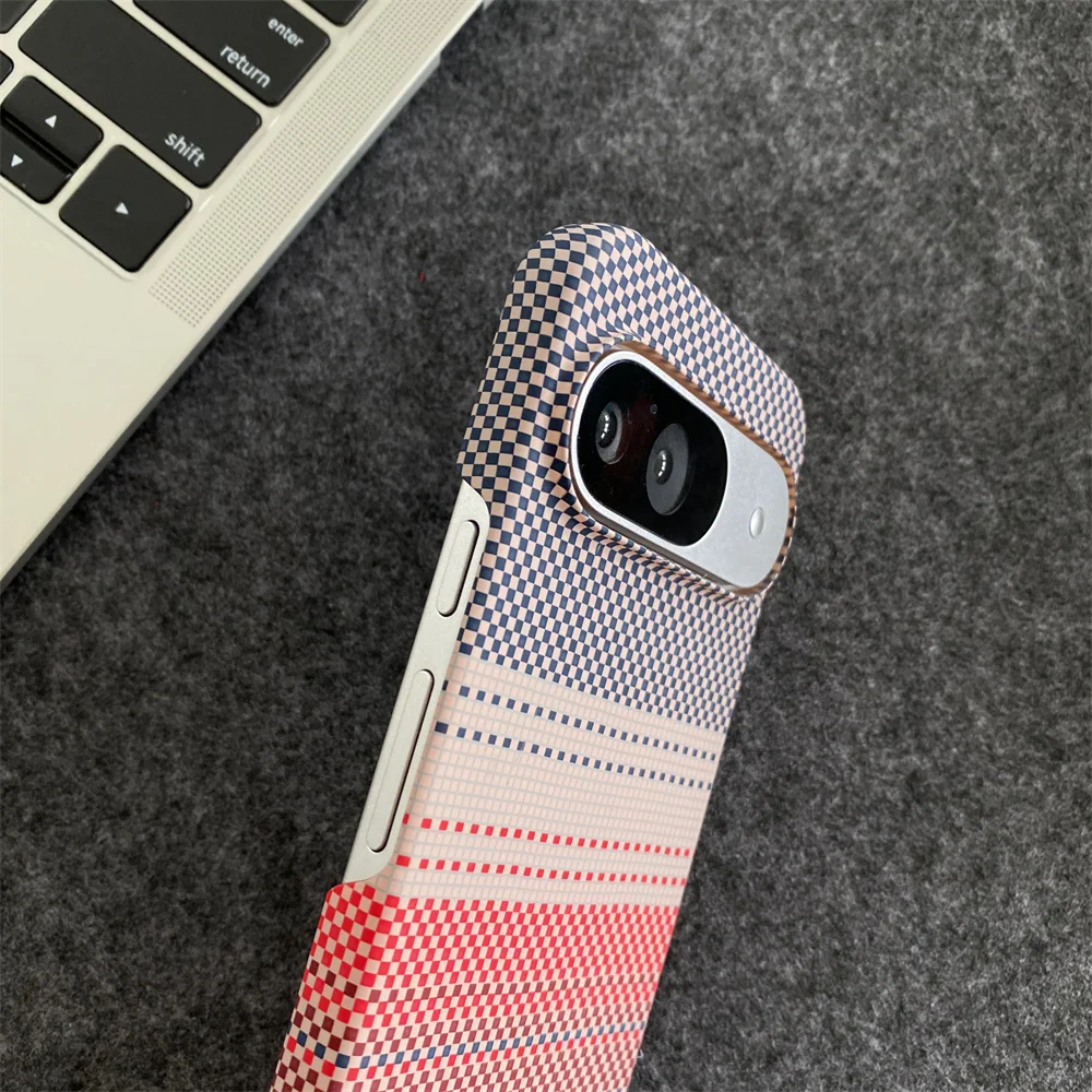 Luxury Colorful Kevlar Pattern Magnetic Phone Case with Magsafe Wireless Charging Capability