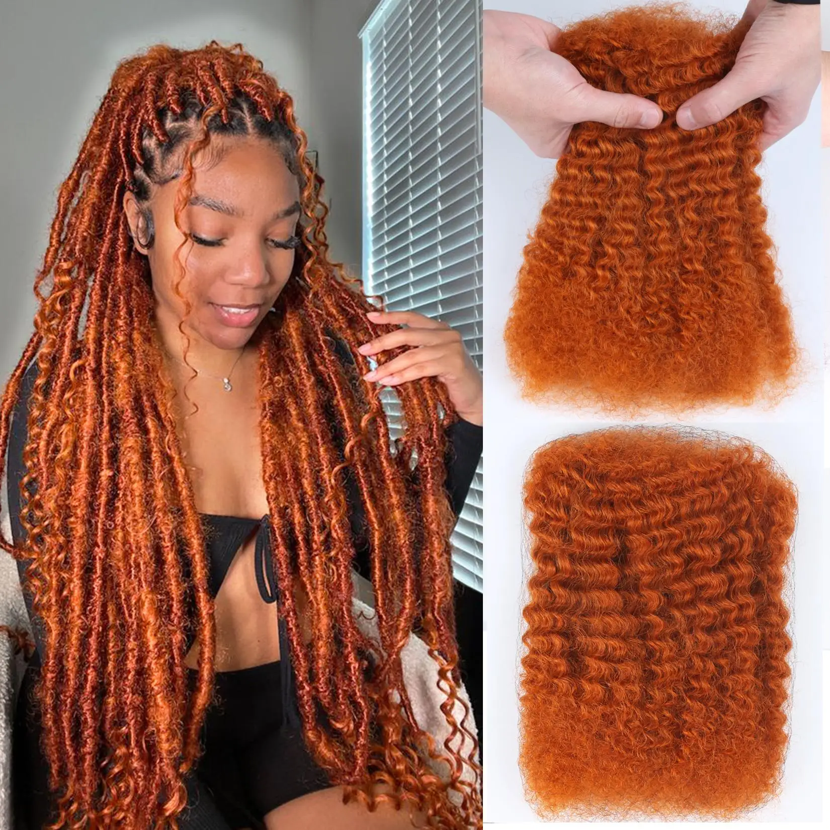 Afro Kinky Bulk Human Hair - Image 1