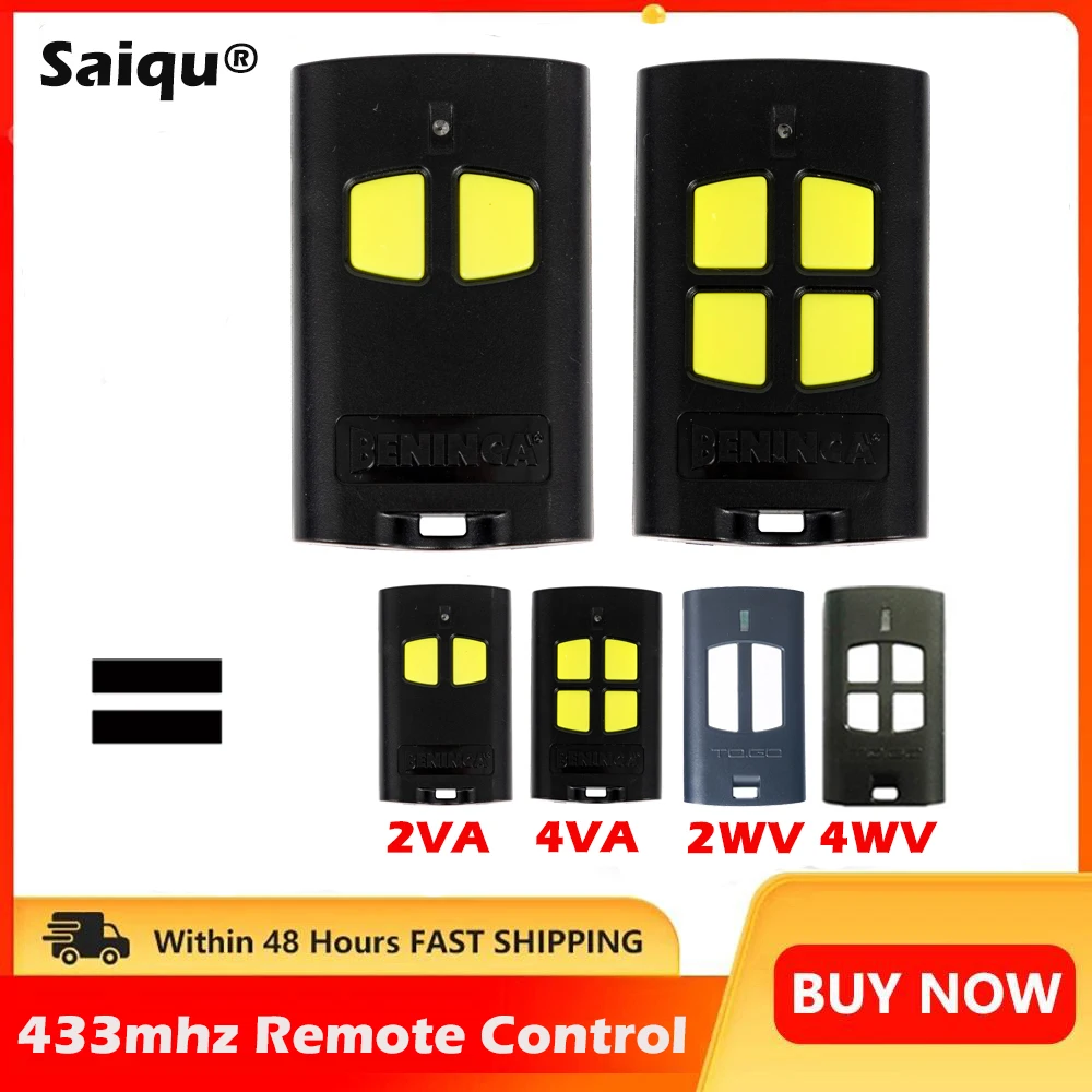 Universal Gate Remote Control 433.92mhz Rolling Code BENINCA TO.GO 2VA