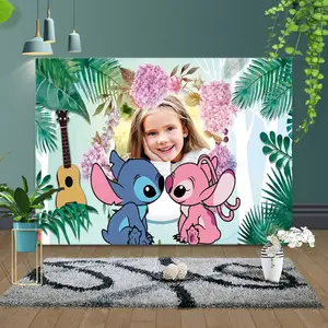 Telón de fondo de cumpleaños para niños de Lilo y Stitch, fondo de  fotografía para baby shower – webackdrops