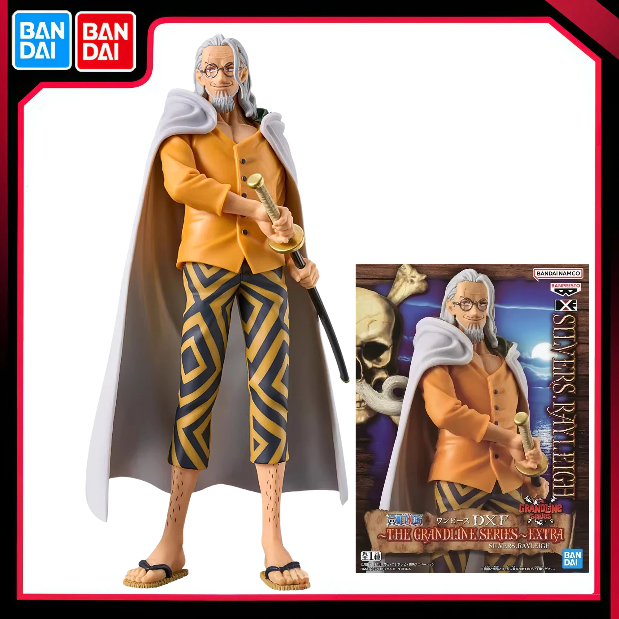 

Bandai Original Banpresto Japan Anime One Piece DXF Great Route Series Silvers Rayleigh PVC Action Figure Collectible Model Toys