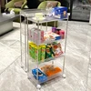 Mobile Storage Rack Trolley Organizer With Wheels Acrylic Narrow Slit Storage Cabinet Bathroom Home Multi-layer Organizer 6