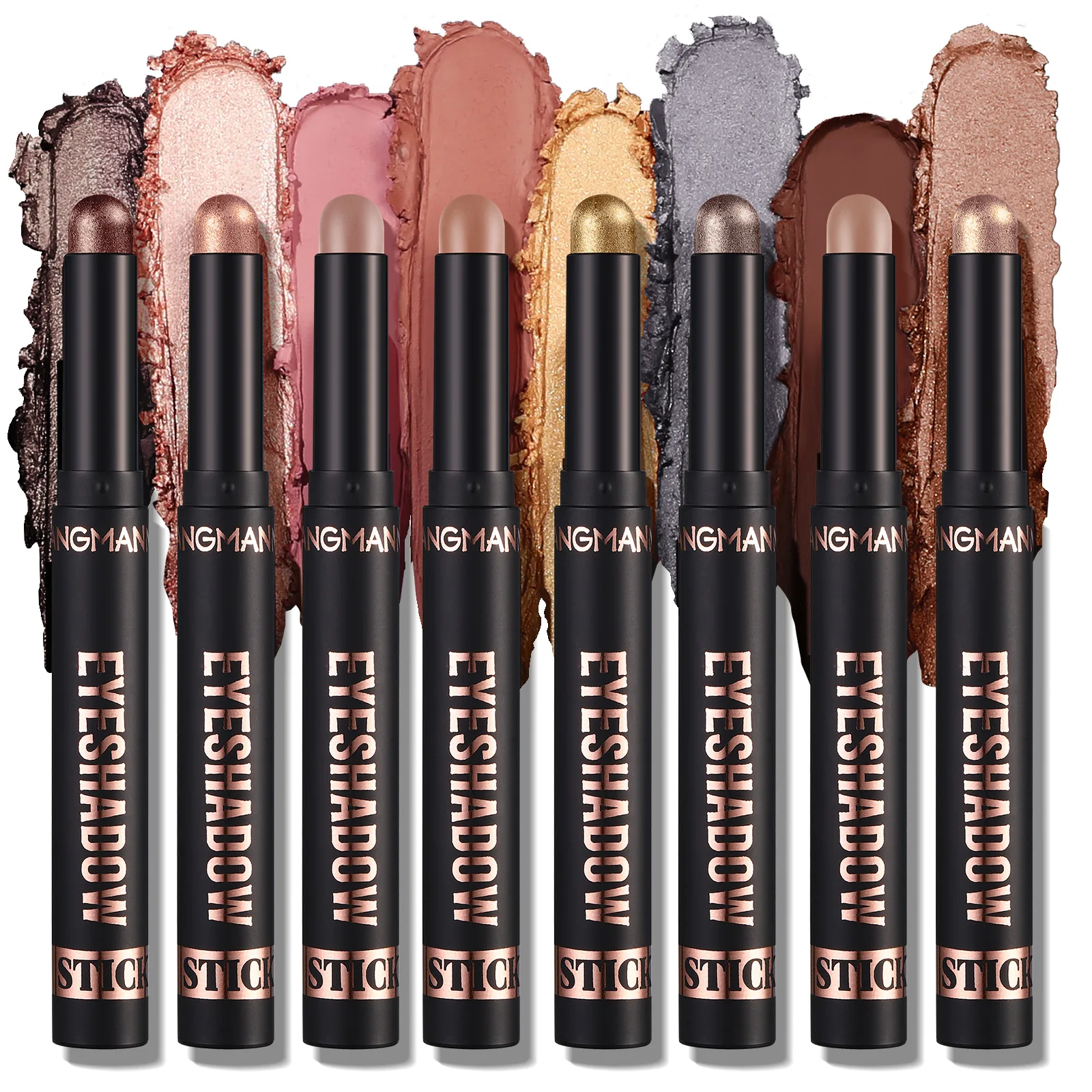 Eyeshadow Stick Eye Shadow Stick Eye Shadow 8PCS Neutral and Brown Metallic Eyeshadow Stick Pencil Crayon Set-Long-Lasting, Pro Waterproof, Satin Finish,16 Vibrant Colors
