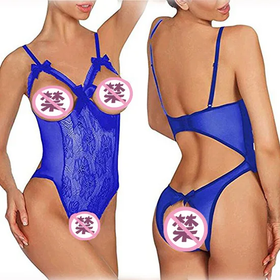 Cosplay Sexy Lingerie One Piece Lace Bodysuits Temptation See Through Exotic Costumes Open Bra Open Crotch Jumpsuit Porn Costume