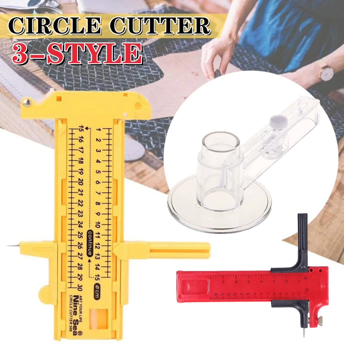 Adjustable Circle Cutter Round Compass Knife Badge Button Maker Paper Cutter Tools Photo Papers Cutting Button Circle paper cutter circular cutter