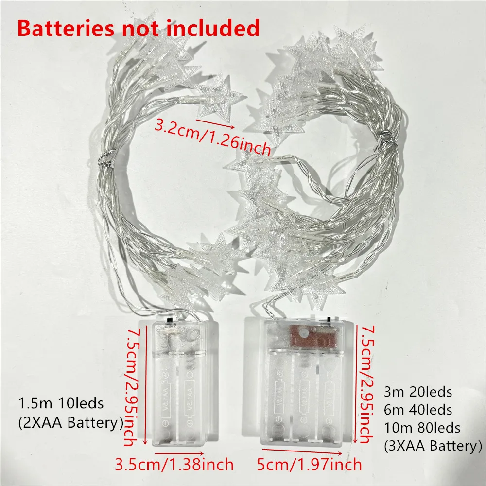 10M Battery Power Star String Lights Led Fairy Light Christmas Garland For New Year Wedding Party Camping Home Decoration led string lights string lights led fairy lights