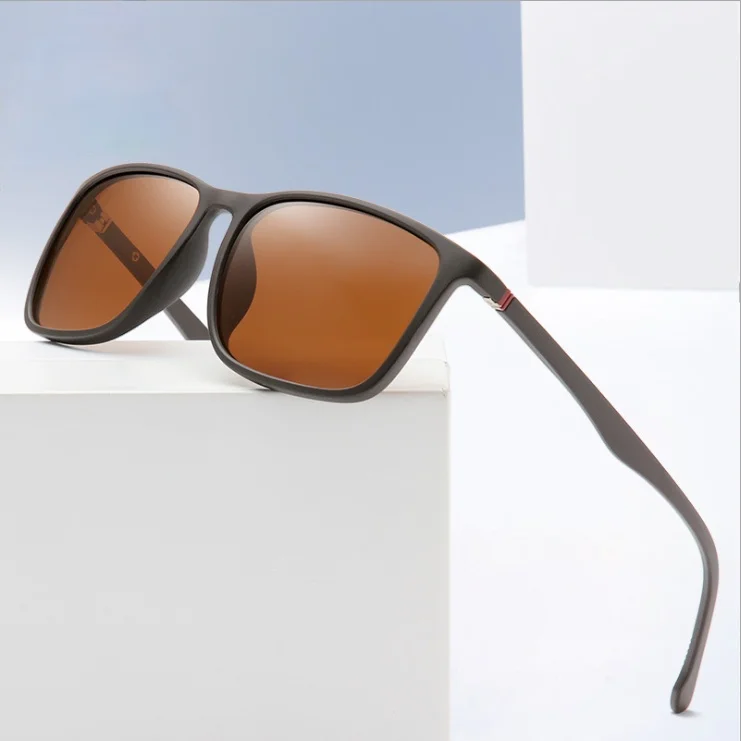 

Sport TR90 Square Polarized Sunglasses Men Spring Leg Anti-glare Minus Lens Prescription Sunglasses