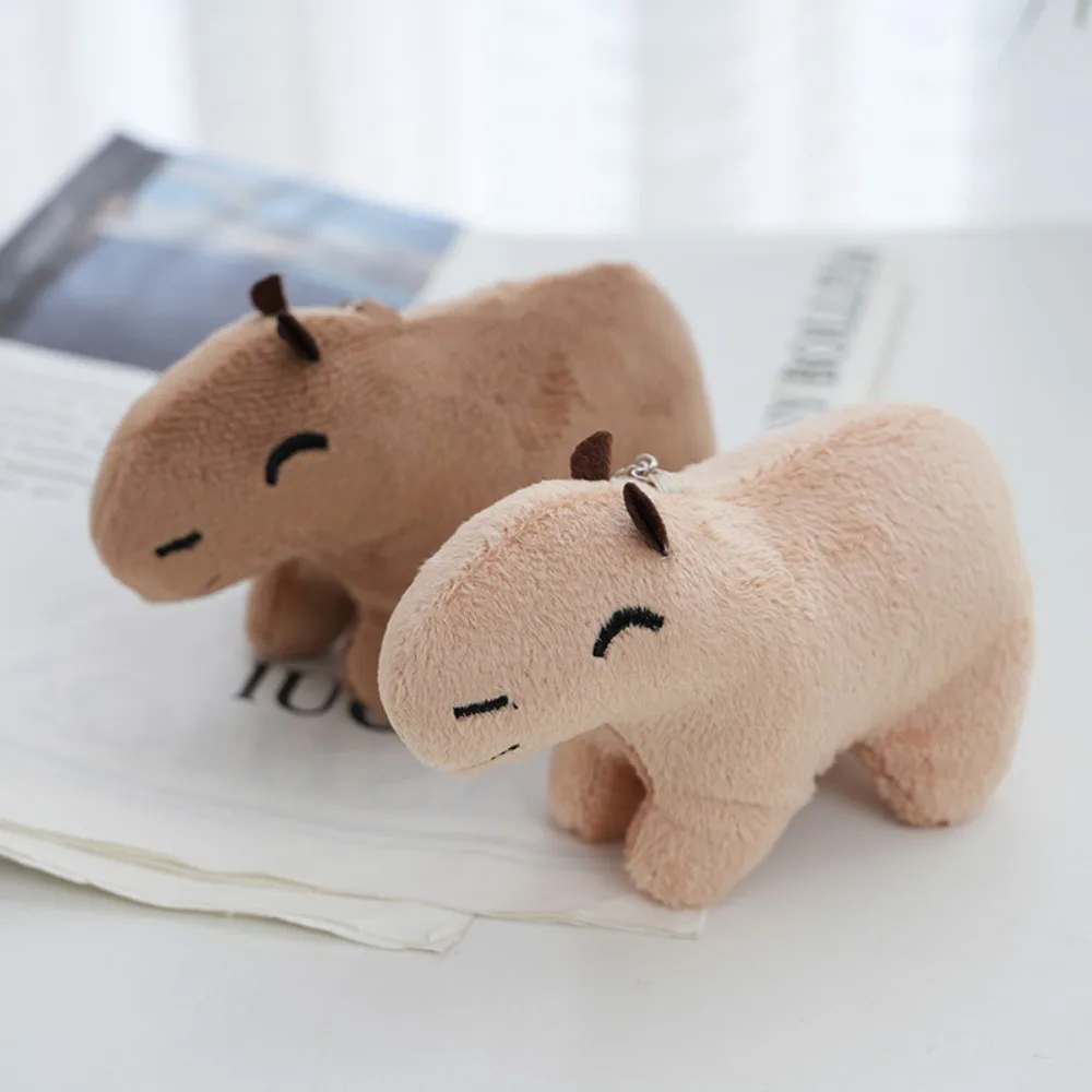 

Reallilfe Capybara Capybara Plush Keychain Brown Khaki Capybara Plush Keyring 12cm Cartoon Stuffed Animals Keyring