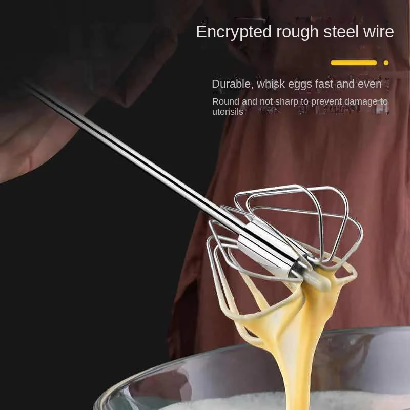 Egg beater Household 304 Stainless Semi-Automatic Rotating Egg Beater Self Turning Cream Utensils Whisk Manual Mixer Kitchen Tool
