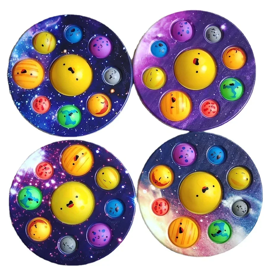 Eight Planets Simple Dimple Pop Fidget Sensory Toy keychain Stress Relief Antistress Board Autism Anxiety Fidget Toy For Kids 2