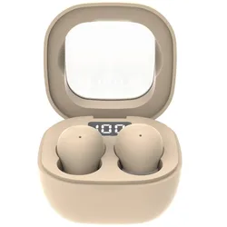 Invisible Sleep Earphones: Mini Waterproof Wireless Bluetooth Earbuds with Mic and Hi-Fi Sound (Khaki)