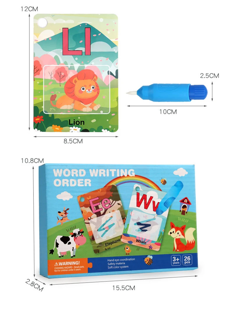 Magic Reusable Water Coloring Flash Cards With Pen