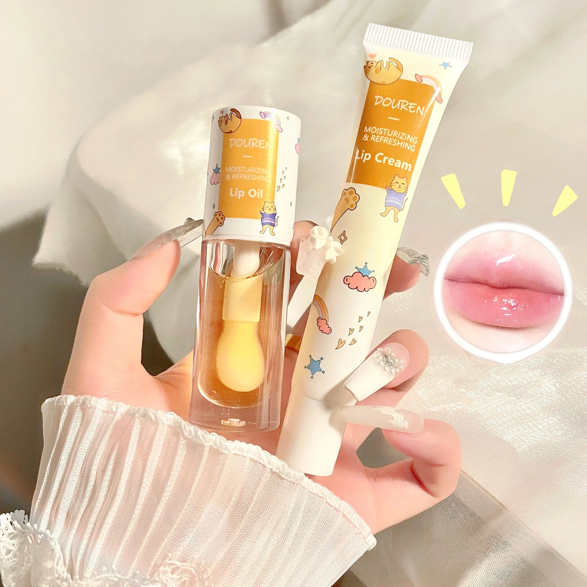 Moisturizing Lip Gloss Lip Balm Nourishing Lip Fine Line Lip Care Anti-cracking Unisex Lip Oil Honey Lip Gloss Makeup Lip Care