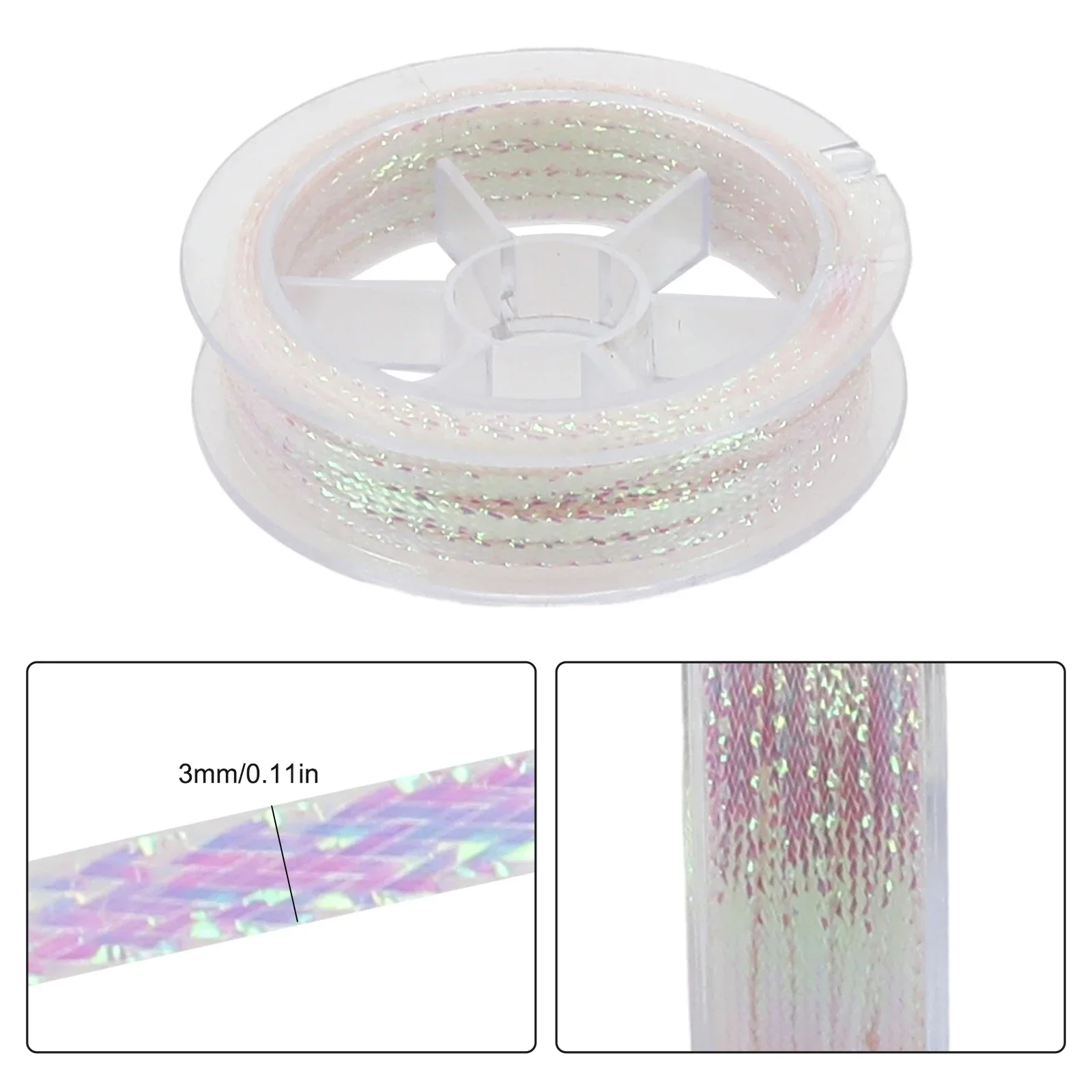 Flash Fish Scale Body Tube Hollow Holographic Mylar Braid 8m Fly Tying Materials For Minnow Fly Baitfish