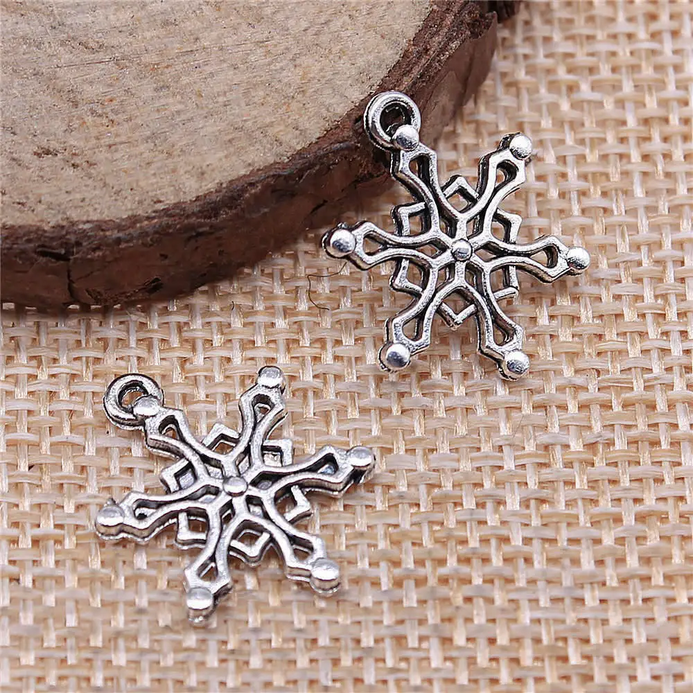 

Car Accessories Snowflake Charms For Jewelry Making 19x15mm 10pcs