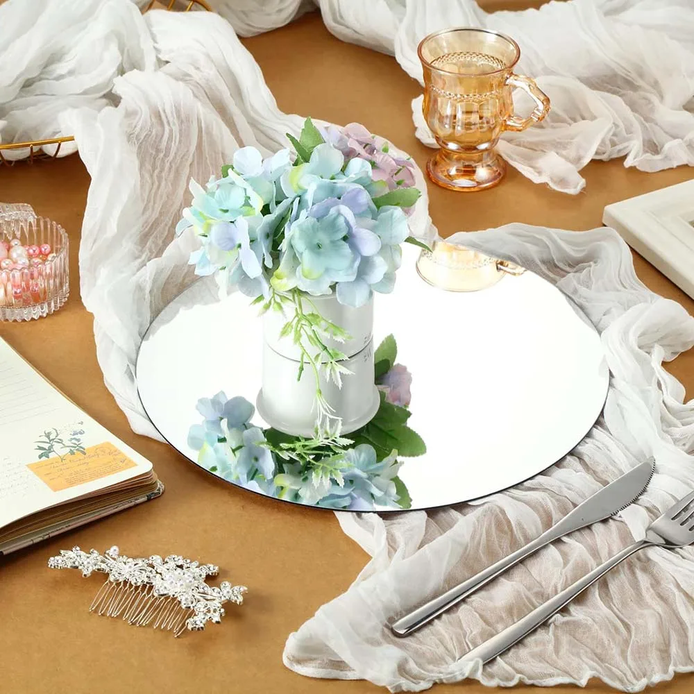 Wall Stickers Acrylic Wall Mirrors Round Acrylic Mirror Candle Plate Set Round Mirror Base Table Centerpiece