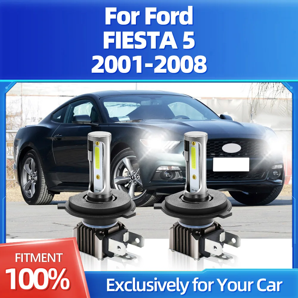 

2Pcs H4 LED Headlight Canbus Car Lights Hi/Lo Beam Auto Headlamp 12V For Ford FIESTA 5 2001 2002 2003 2004 2005 2006 2007 2008