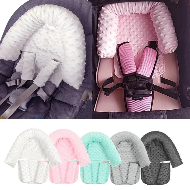 

Baby Car Safety Soft Sleeping Head Support Pillow with Matching Seat Belt Strap Covers Baby Carseat Neck Protection Headrest