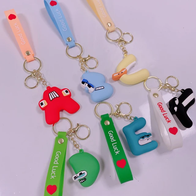 Alphabet Lore Keychain Figure Toys Cute A B C Ornament Bag Pendant Keyring  Gifts