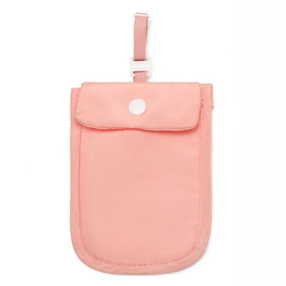 Solid Color Anti-Theft RFID-Blocking Bra Wallet with Adjustable Strap