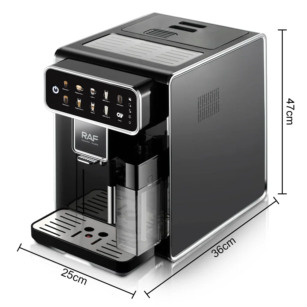 RAF New Commercial Full Automatic Smart Coffee Makers Espresso Cappuccino Latte Coffee Machine With Milk Tank 2