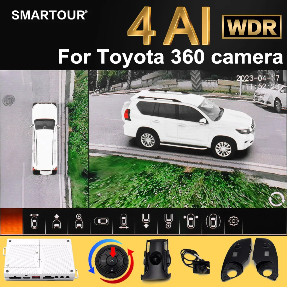 3.5D AI Car Multi-angle Camera  360 Surround View Image System AHD 1080P Recorder Night Vision For Toyota Prado Land Cruiser