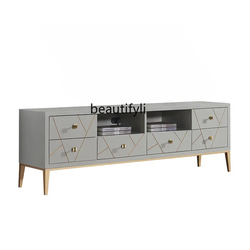 

Affordable Luxury Style TV Cabinet and Tea Table Modern Minimalist TV Wall Cabinet Nordic Minimalism Low Floor Cabinet