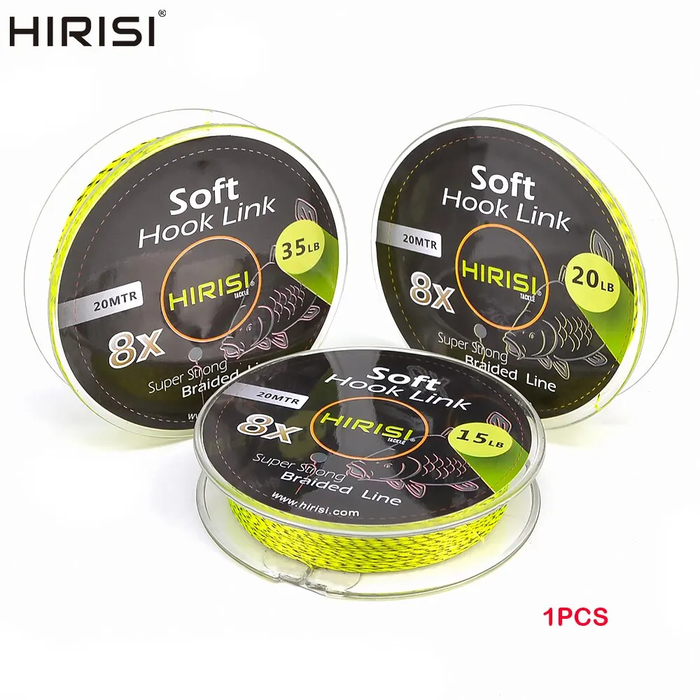 Hirisi Leadcore Braid 20m 8 brins ligne carpe souple avec montage hair rig pour pêche précise
