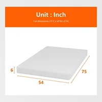 Full Size Mattress,6 Inch Gel Memory Foam Mattress in a Box,Medium-Firm,Pressure Relief&Temperature Regulation,CertiPUR 1