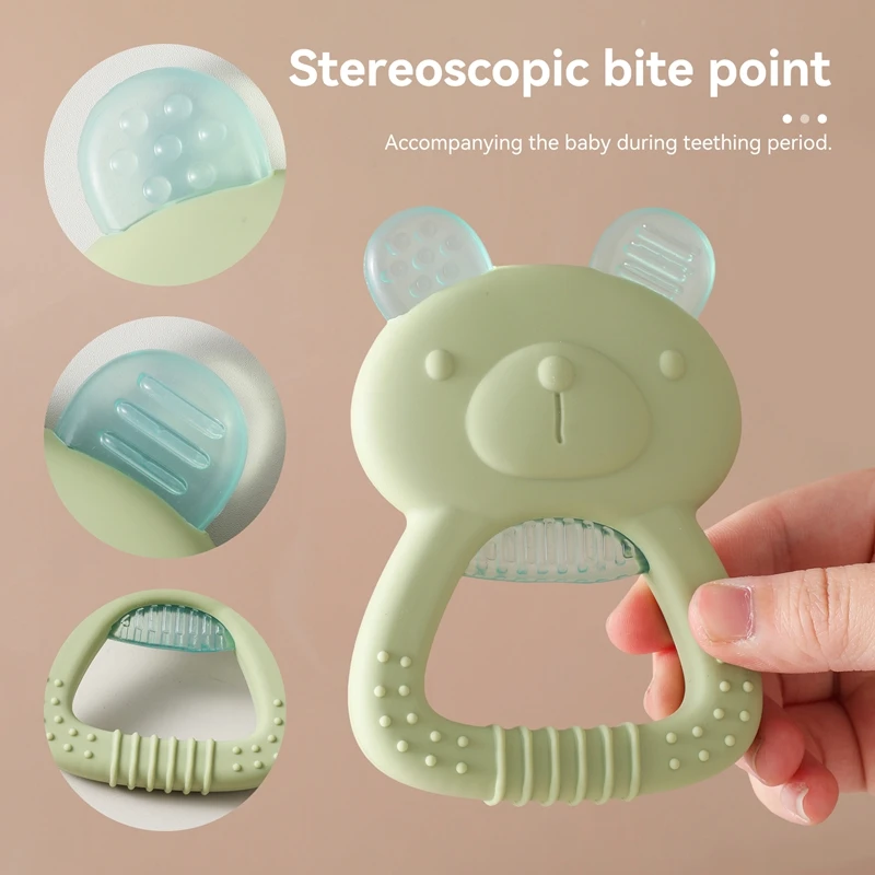 Baby Teething Toys Cool Sensory Touch Of Baby Teething Rings Cartoon Kitten Water-filled Silicone Chewing Toy Gifts For Newborns - 6