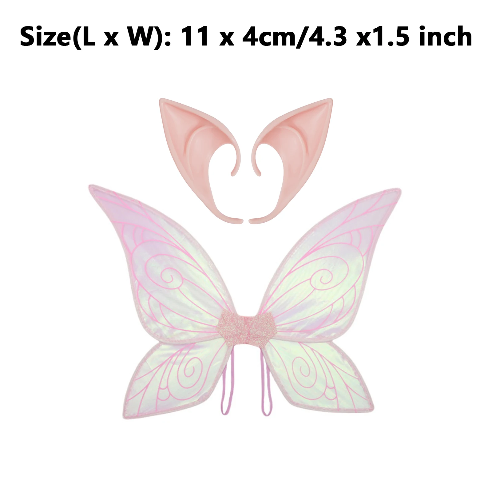Boys Girls Fairy Princess Angel Butterfly Wings Ears Cosplay Accessories Theme Party Role-Play Fancy Show Stagewear