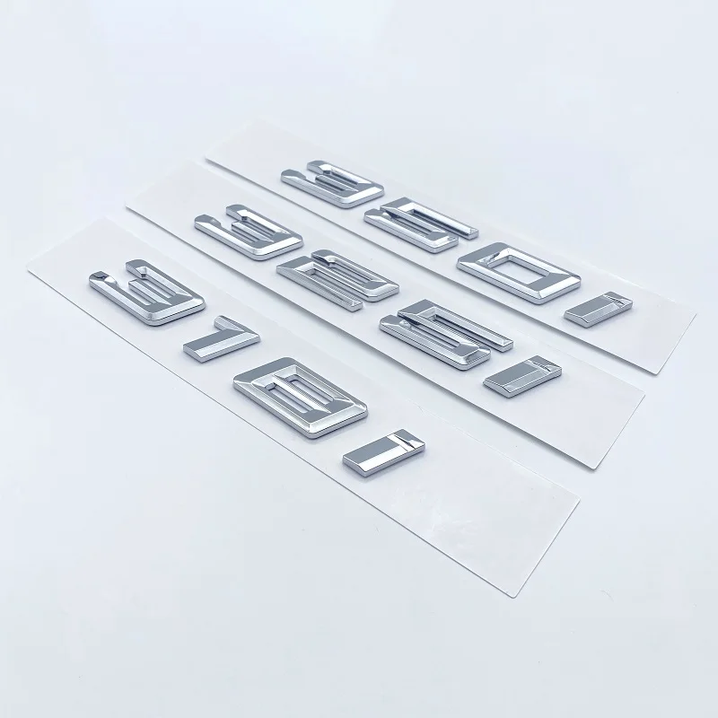 새로운 글꼴 숫자 문자 316i 318i 320i 323i 325i 328i 330i 335i 340i 350i GT ABS 엠블럼, BMW 3 시리즈 E90 E46 F30 자동차 트렁크 로고 스티커