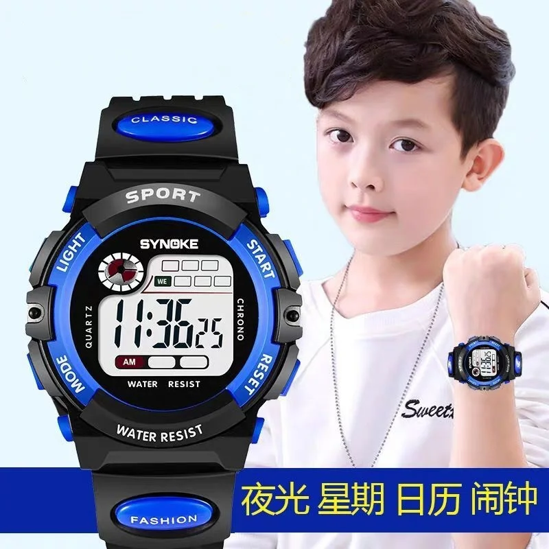 นาฬิกาเด็กกีฬา LED 30M กันน้ำ นักเรียน