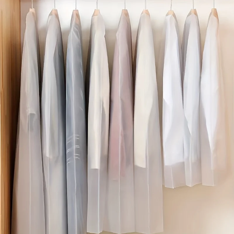 Clothes Storage Bag Garment Dust Covers Set 5/10pcs with Zipper Hanging Washable Protectors for MoistureProof Closet Organizer