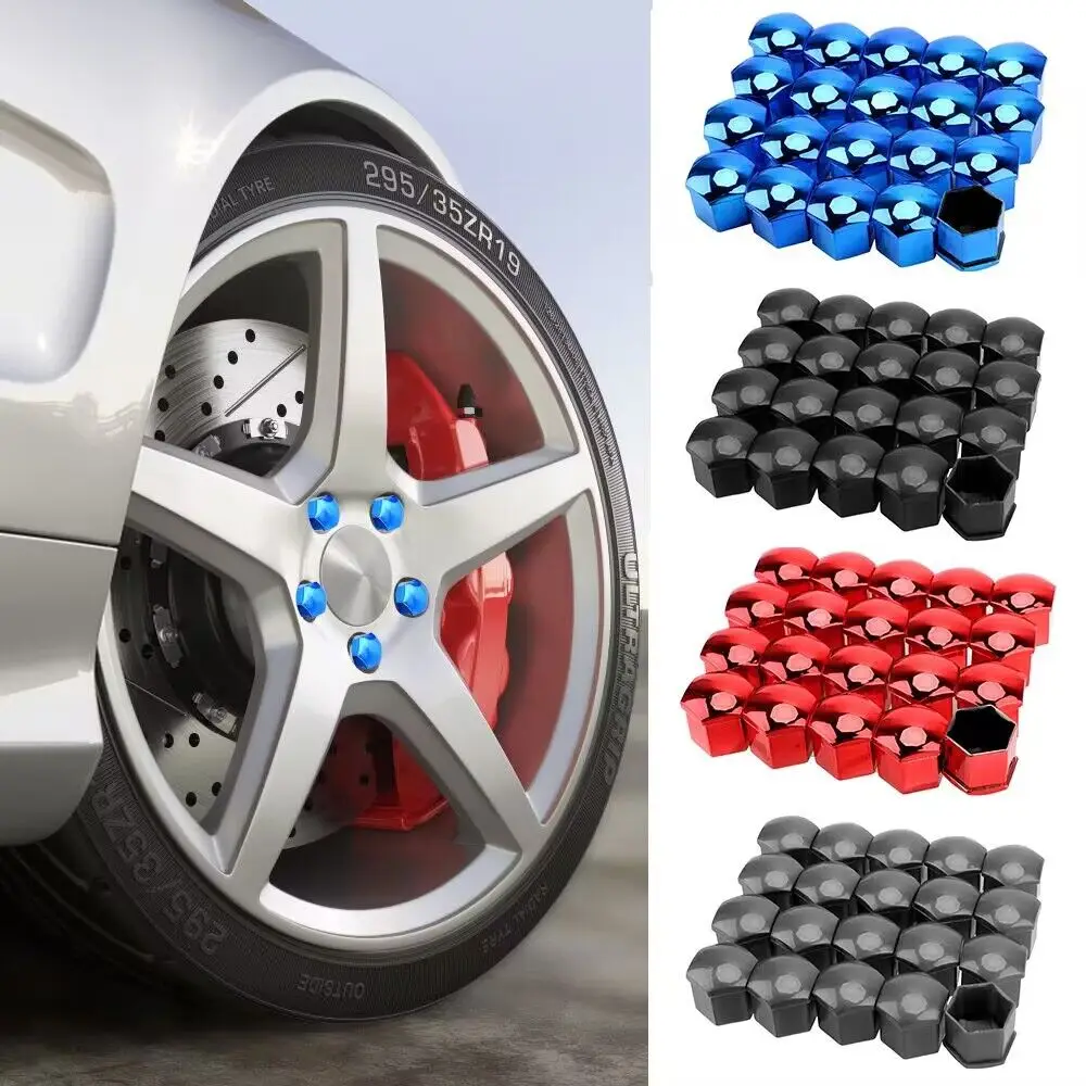 Pack of 20 - 17mm Wheel Lug Nut Covers in Black Finish