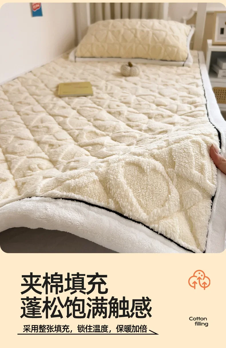 Description Picture 5 of itemWinter Soft Milk Velvet Warm Mattress Topper Home Dormitory Single Double Bed Sheet Thicken Floor Tatami Mat Bedspread Bed Cover