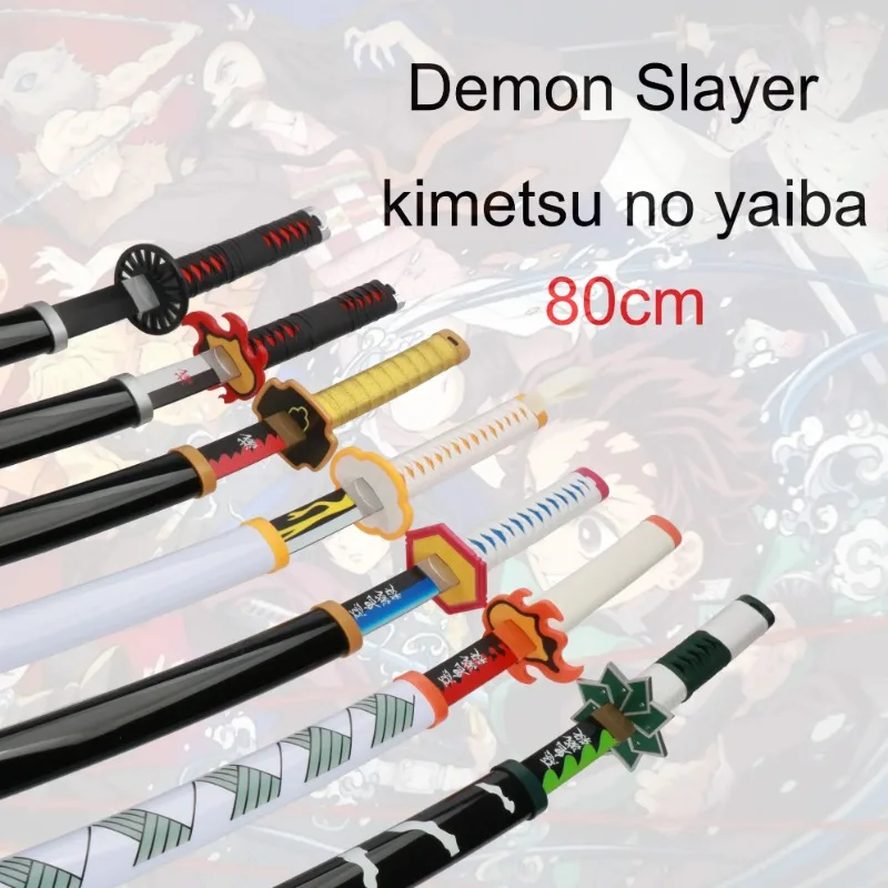 

80cm Katana Sword Demon Slayer Tanjirou Japanese Sword Killer Devils Katana Blade Diffuser Real Size Cosplay Prop Anime Toys