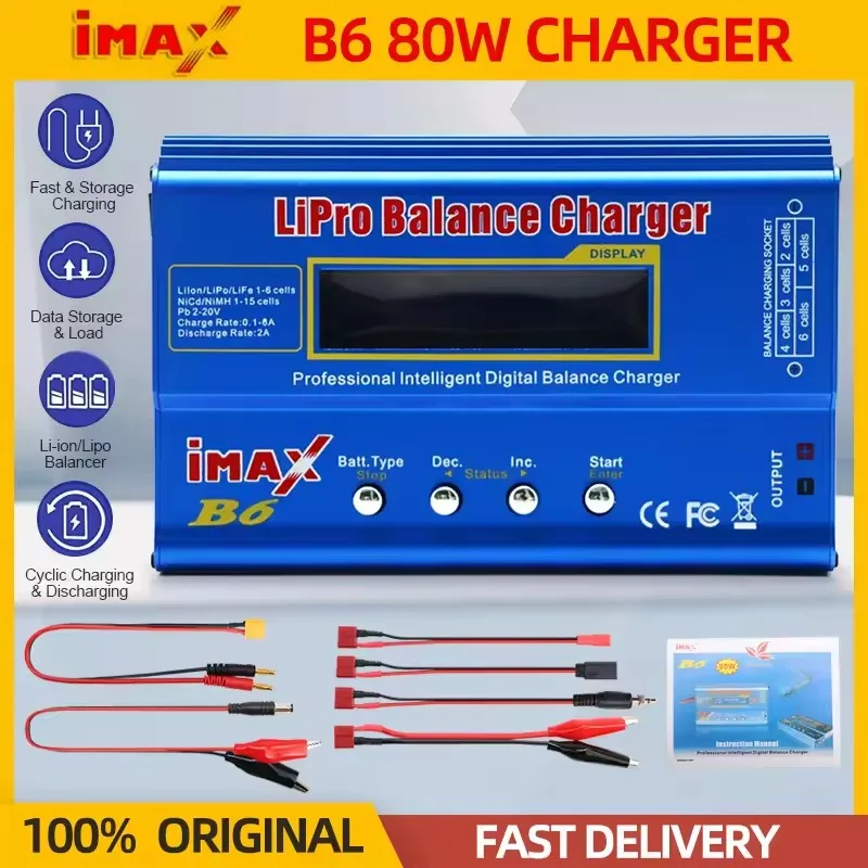 Chargeur Drone TPlug/XT60 - Batterie LiPo 1S-6S - EU/UK/AU
