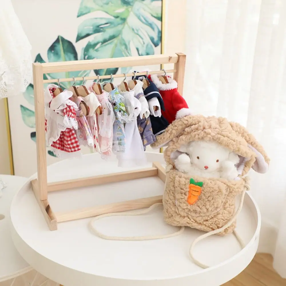 

Dollhouse Supplies Doll Clothing Hanger Wooden Mini Dollhouse Furniture Toys Doll House Decor Simulation Garment Organizer Kids