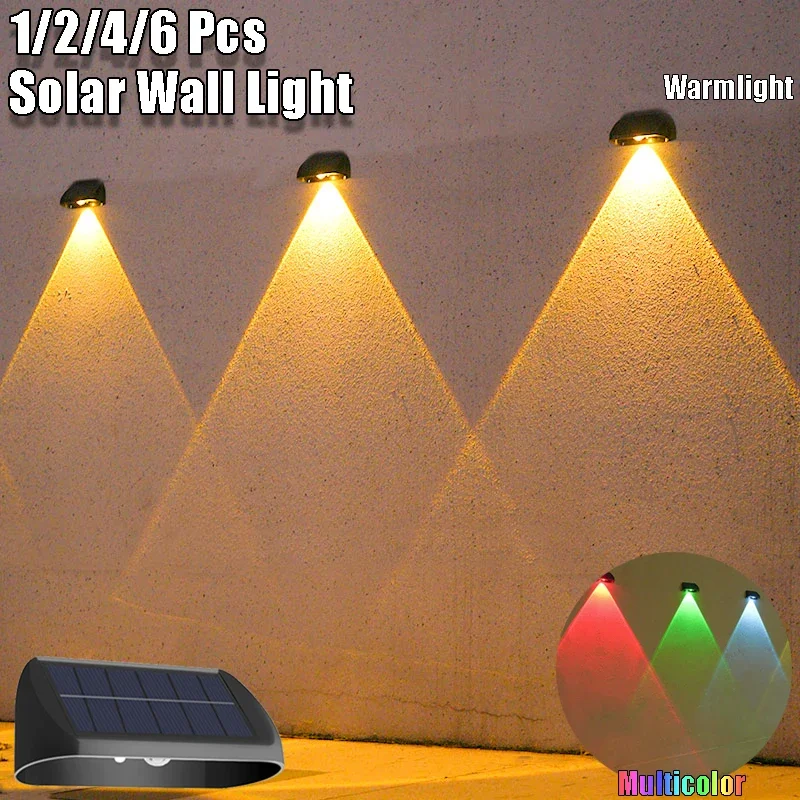 1-6 Pcs Solar Wall Lights LED Outdoor Garden Lamp Courtyard Decoration Lighting for Porch Balcony Yard Exterior Wall Lighting