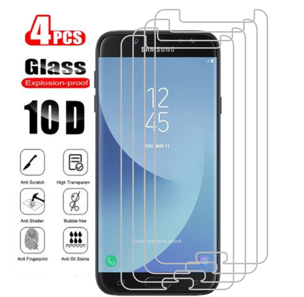 4PCS Protection Glass the For Samsung Galaxy A3 A5 A7 J3 J5 J7 2017 2016 S7 Safety Tempered Screen Protector Glass Film Case