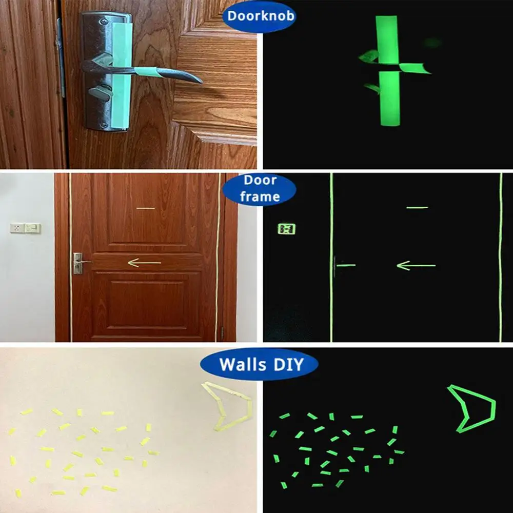 Adhesive Glow in the Dark Duct Tape Self Adhesive Green Luminous Tape Glow in the Dark Stickers Home Decor Warning Stickers
