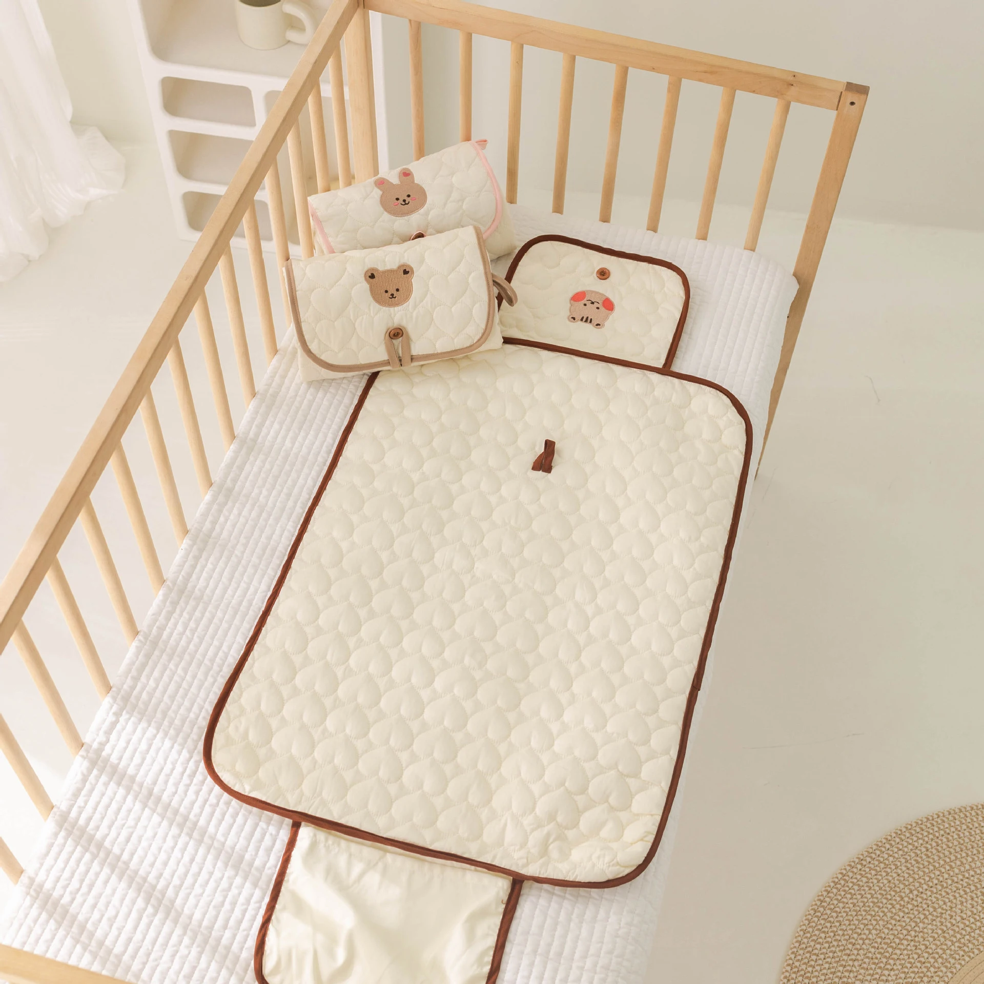 Colchoneta Cambiador Para Bebé - 6 Piezas, Impermeable, Lavable, Tela De Bambú Y Algodón, Tamaño Estándar