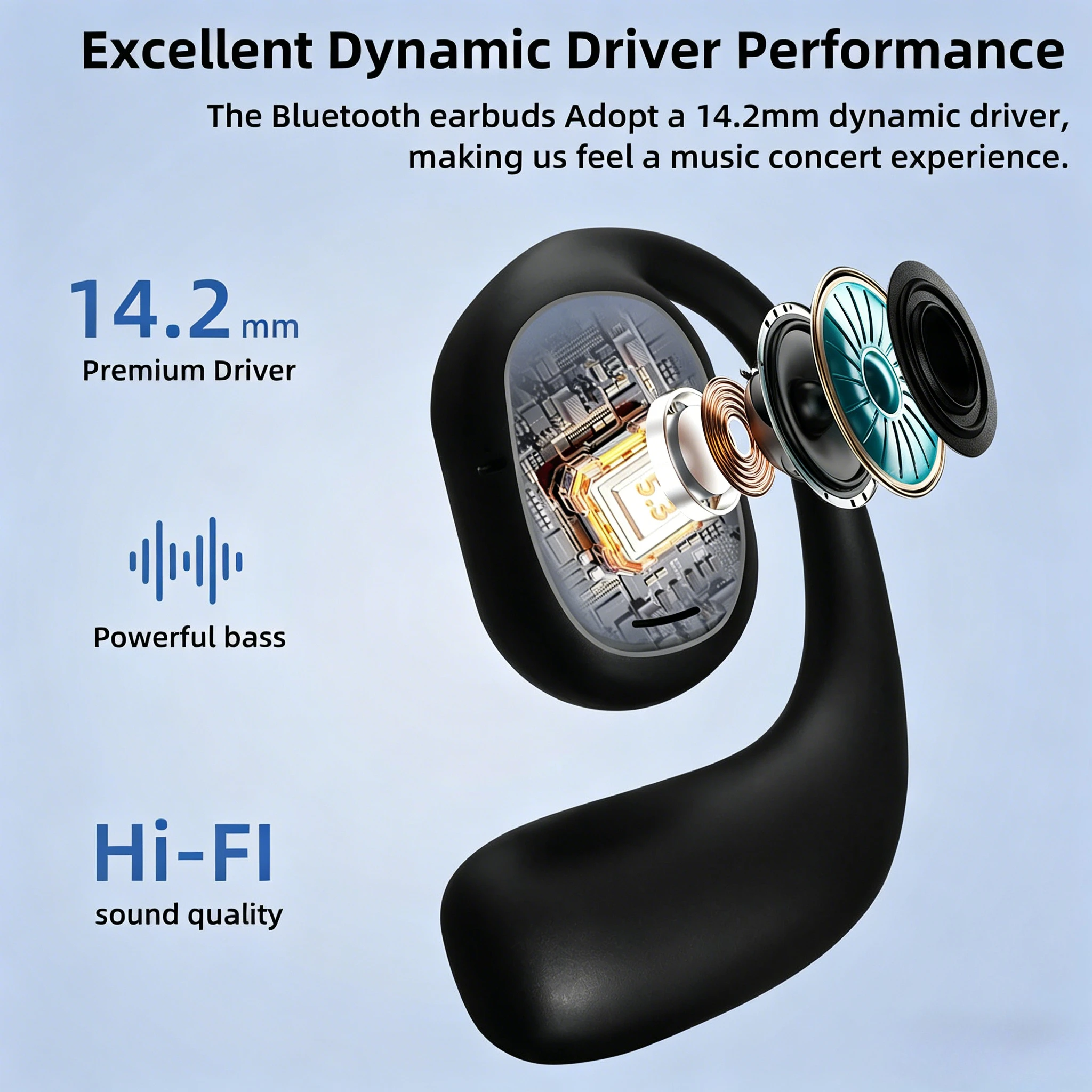 Waterproof Bone Cond Bluetooth Headphones Sport Wireless Earphones Long Lasting Battery HiFi Stereo Call Noise_voghion.com