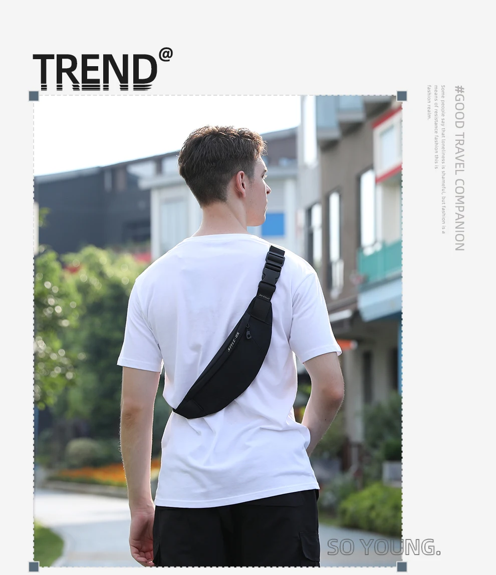 Heroic Knight Hochwertige Hüfttasche für Herren, lässige Outdoor-Reisetasche, Umhängetasche, modische Sport-Brusttasche, wasserdichte Gürteltasche – Detail 7