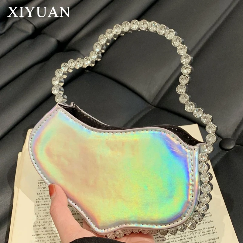 XIYUAN New Women's PU Tote Bag Rhinestones HandBag Cloud Shape Evening ...